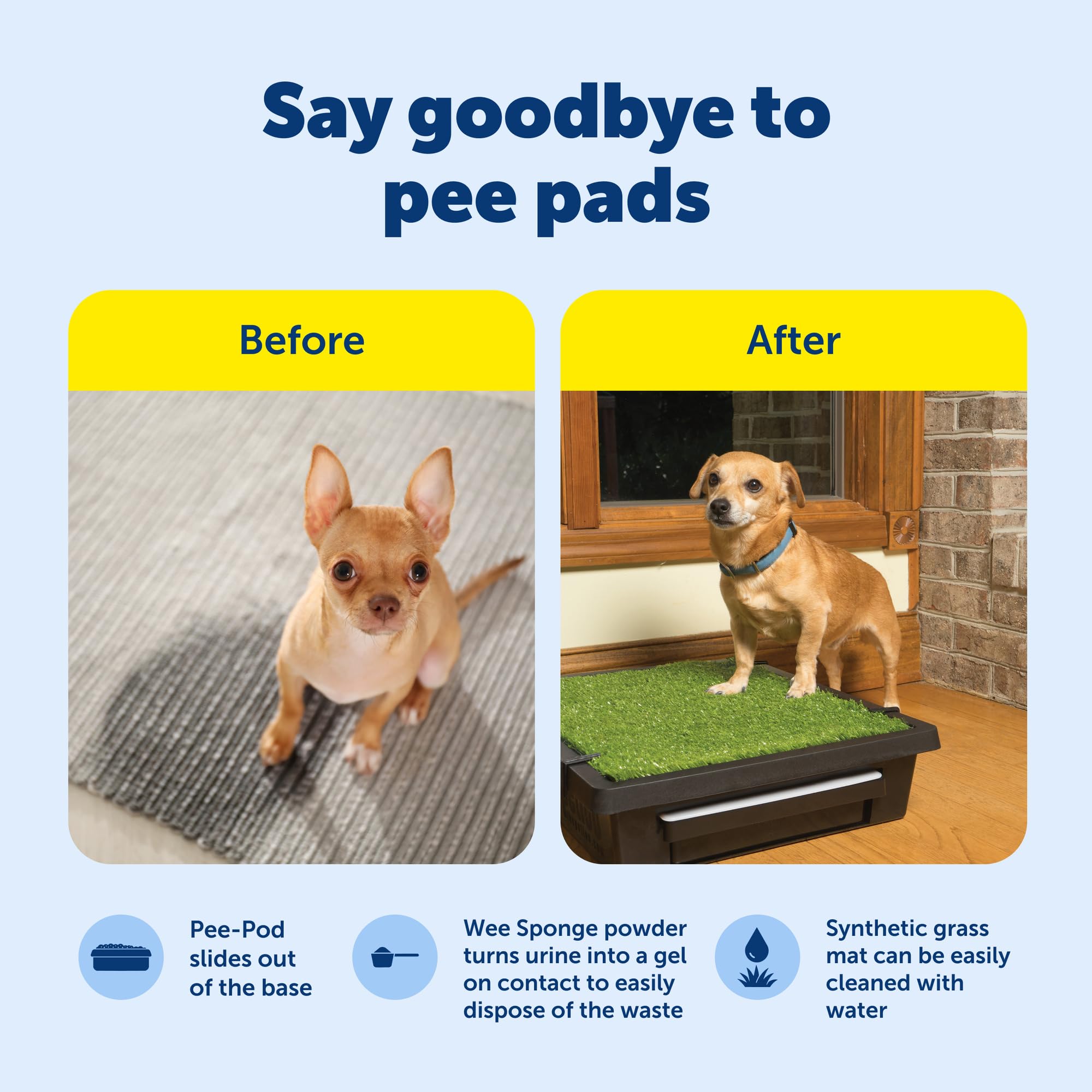 PetSafe Pet Loo polvo absorbente para control de olores.