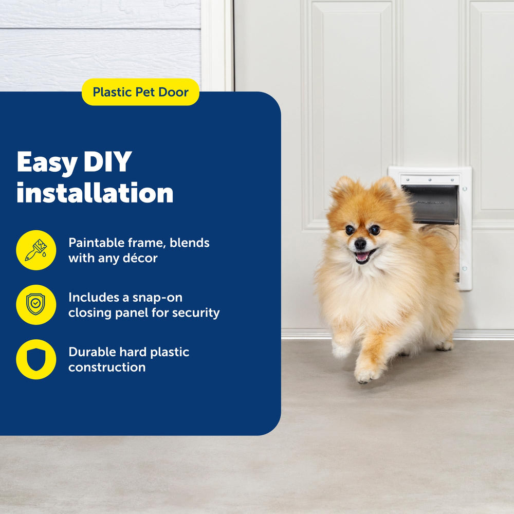 PetSafe puerta de marco libre de óxido, diseño duradero para uso diario.
