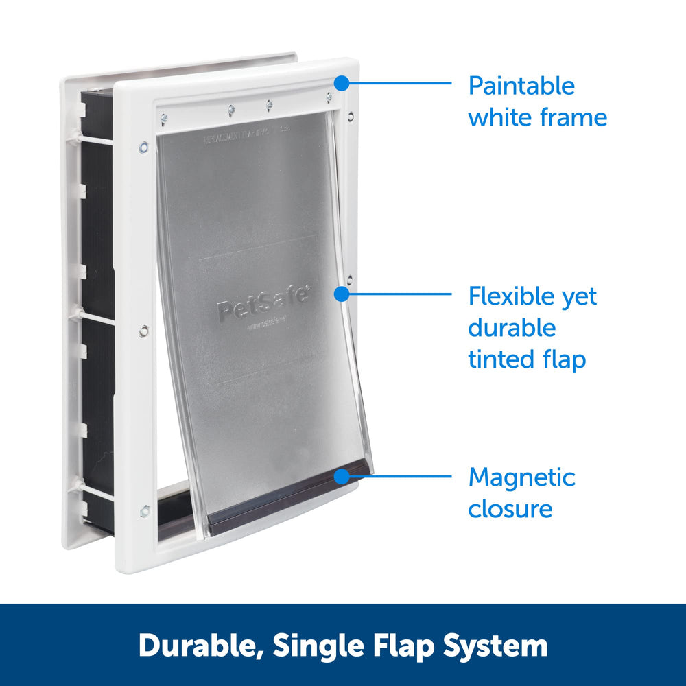 Petsafe puerta-plastica-marco-resistente: marco duradero para uso diario en puertas.