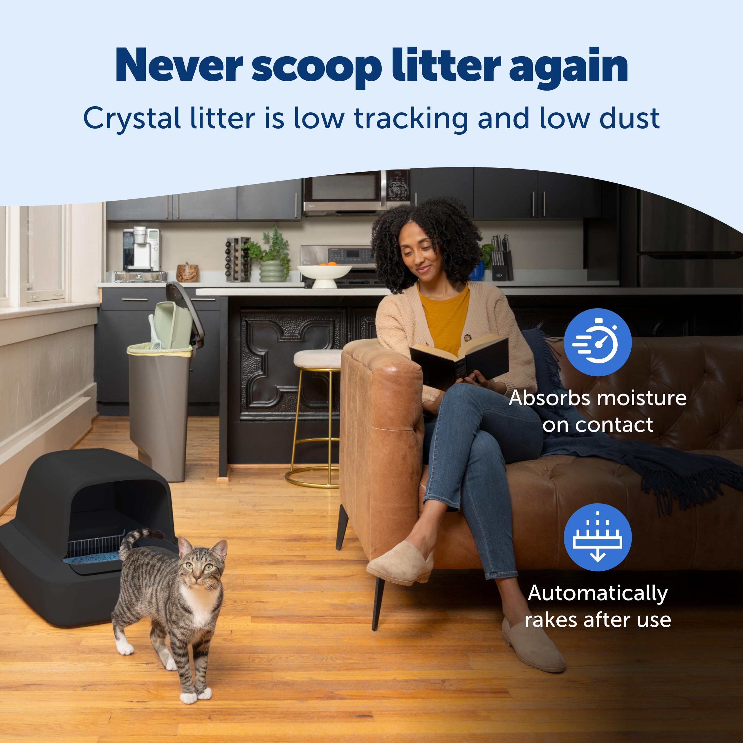 PetSafe ScoopFree Crystal Pro, contador de salud digital para monitorizar visitas al arenero.