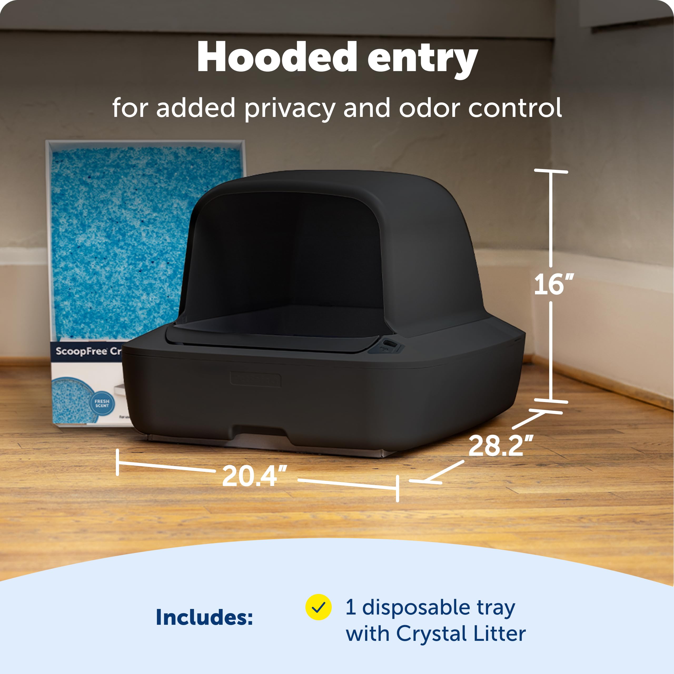 PetSafe ScoopFree Crystal Pro, fácil desmontaje para limpieza rápida.