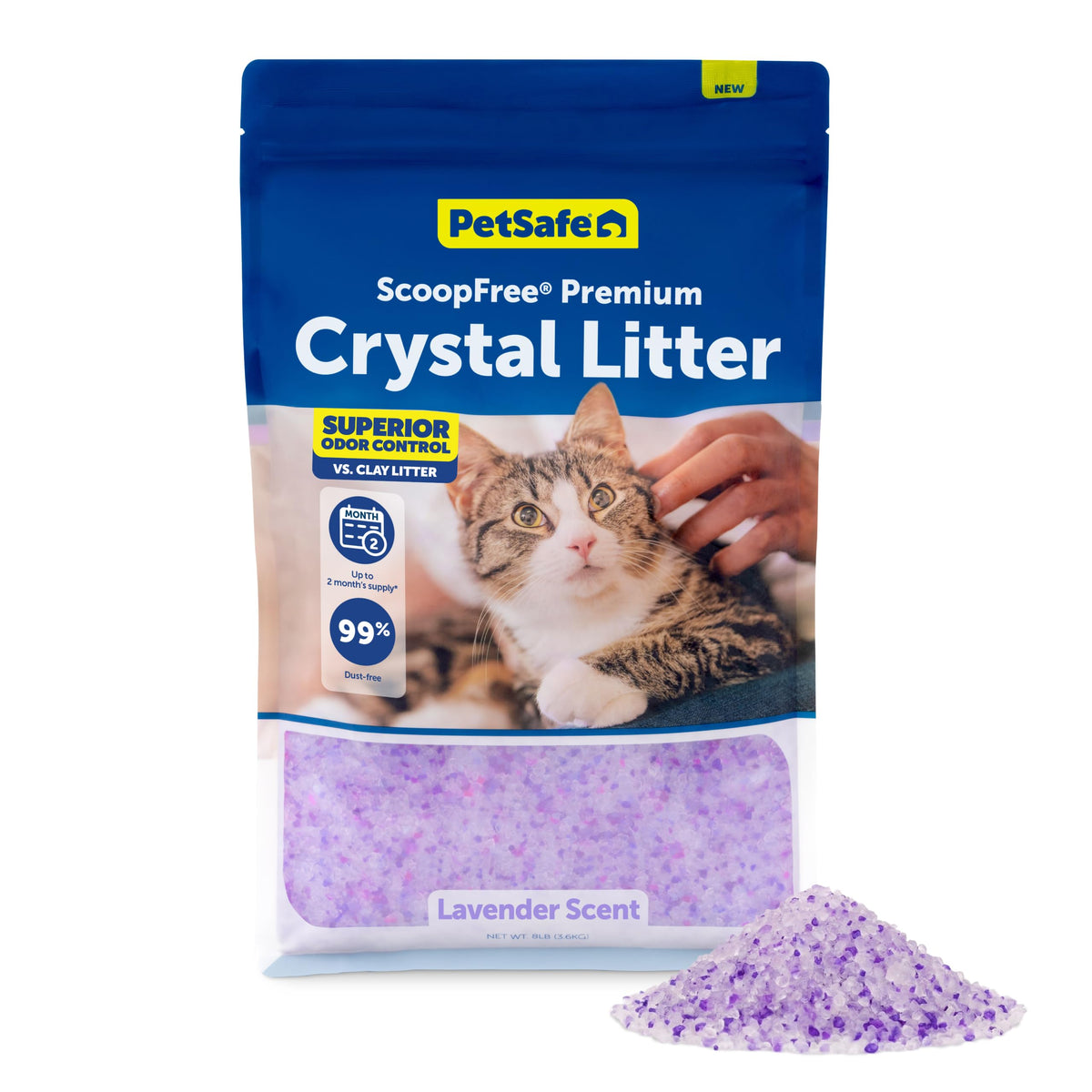 PetSafe ScoopFree Premium cristales para gatos: absorben líquidos y controlan olores