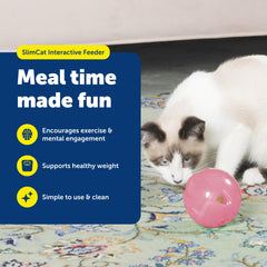 PetSafe SlimCat porción ajustable, permite adaptar la cantidad liberada durante cada rodar.