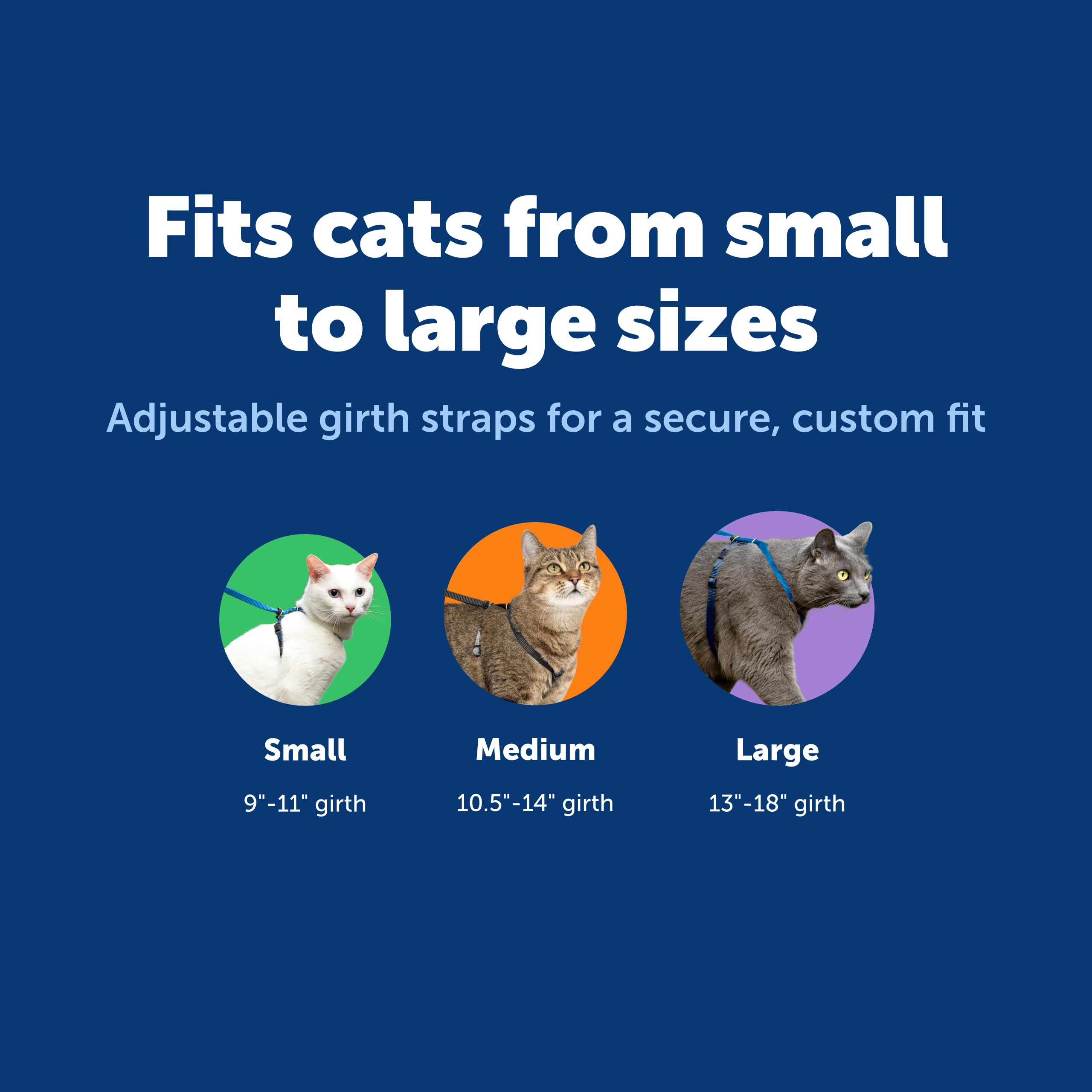 Talla grande para gatos con pecho de 13 a 18 pulgadas.