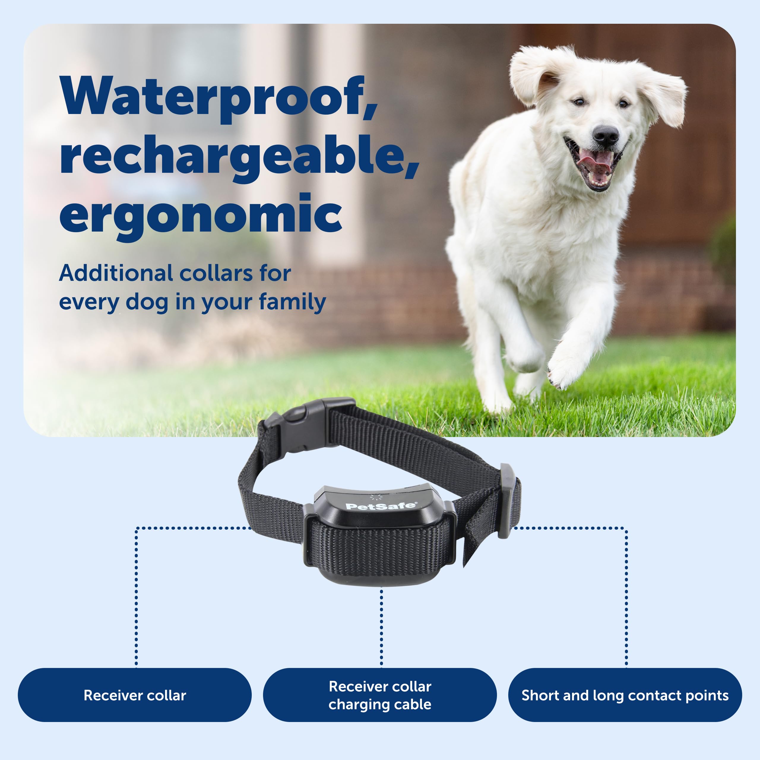 PetSafe YardMax collar ajustando el cuello para un ajuste cómodo.