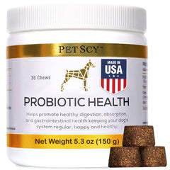 PetScy gominas probióticas para perros, pelaje brillante gracias al omega-3.