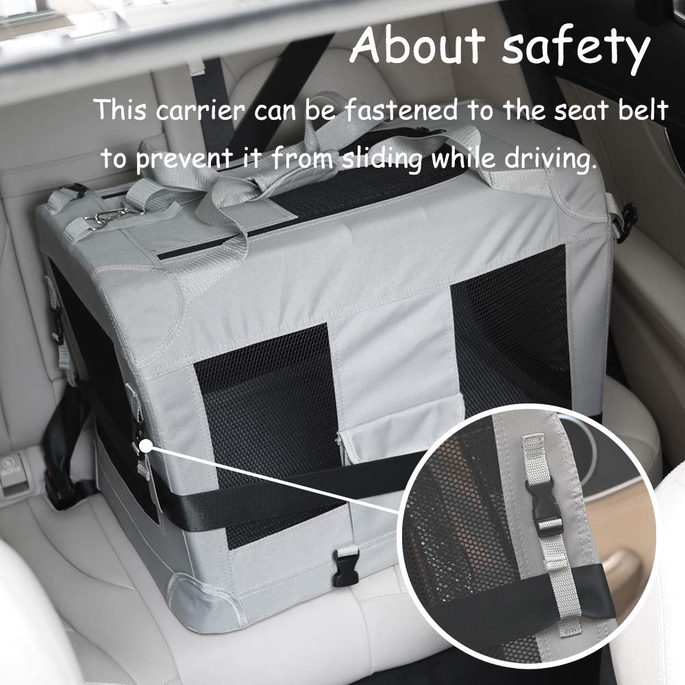 Petseek transportín con cierre de seguridad y tres cremalleras para evitar escapes
