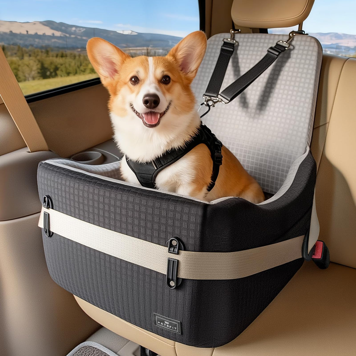 PETSFIT asiento para perros con espuma de memoria de 6 pulgadas para viajes cómodos