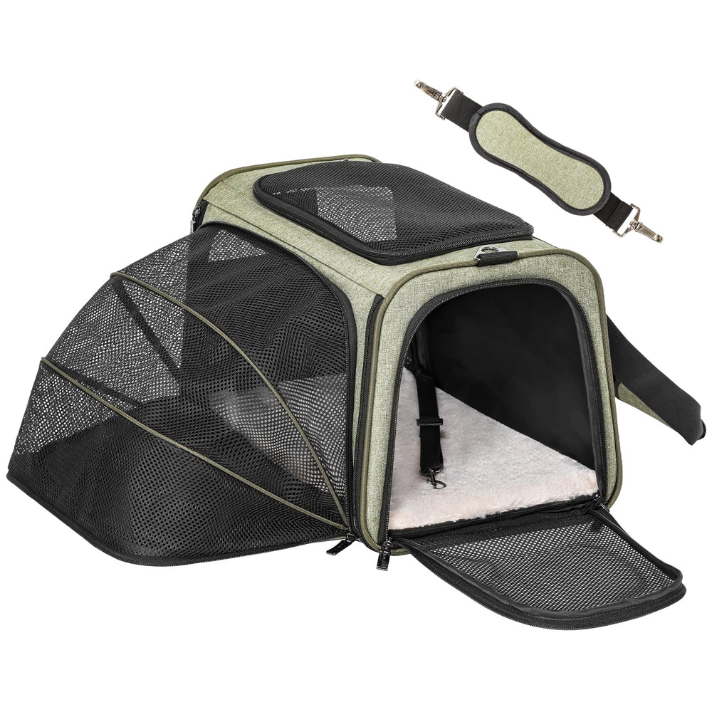 Petsfit portador expandible modelo medio frente muestra tamaño y estabilidad