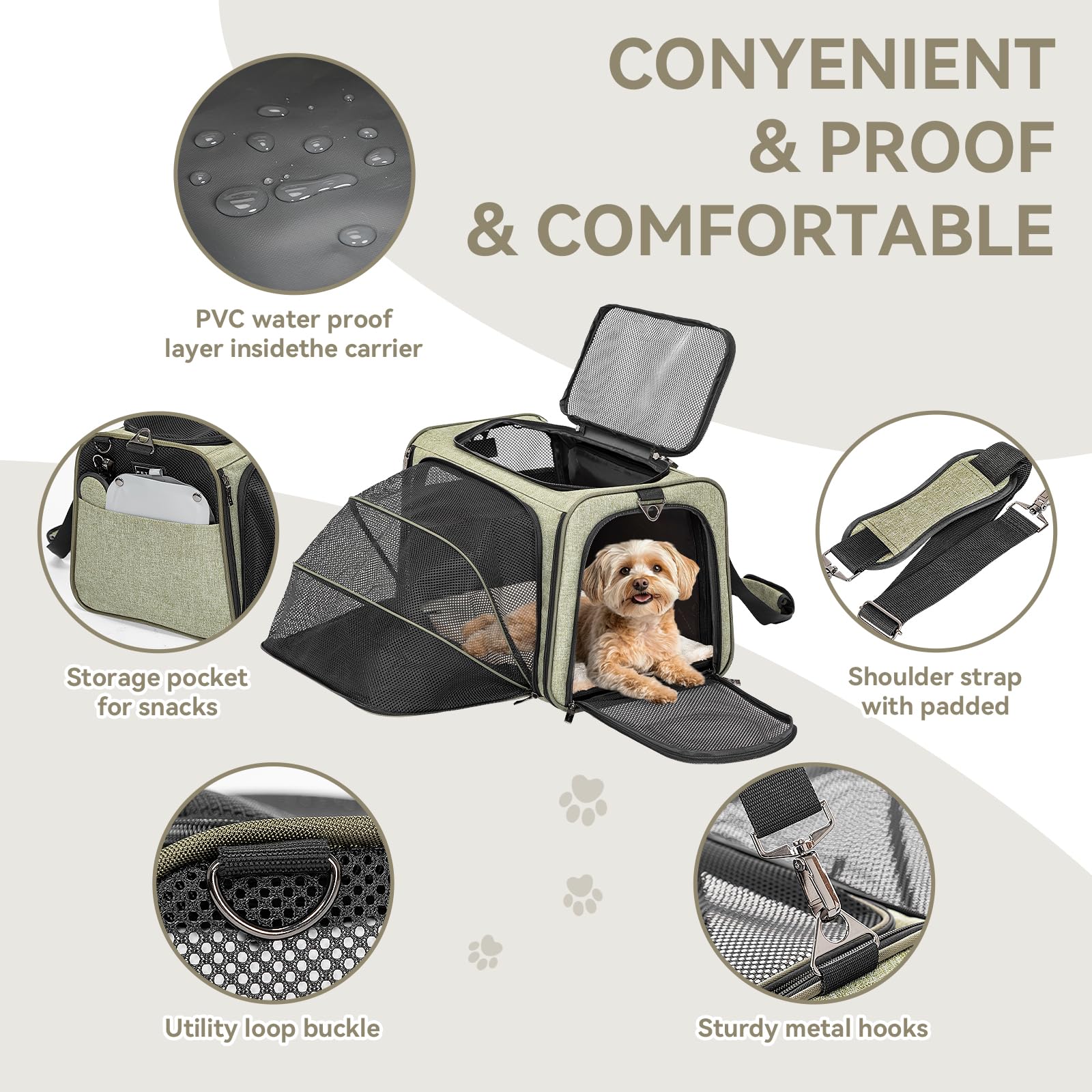 Petsfit portador ligero 2-5 libras de peso para viajar con mascota