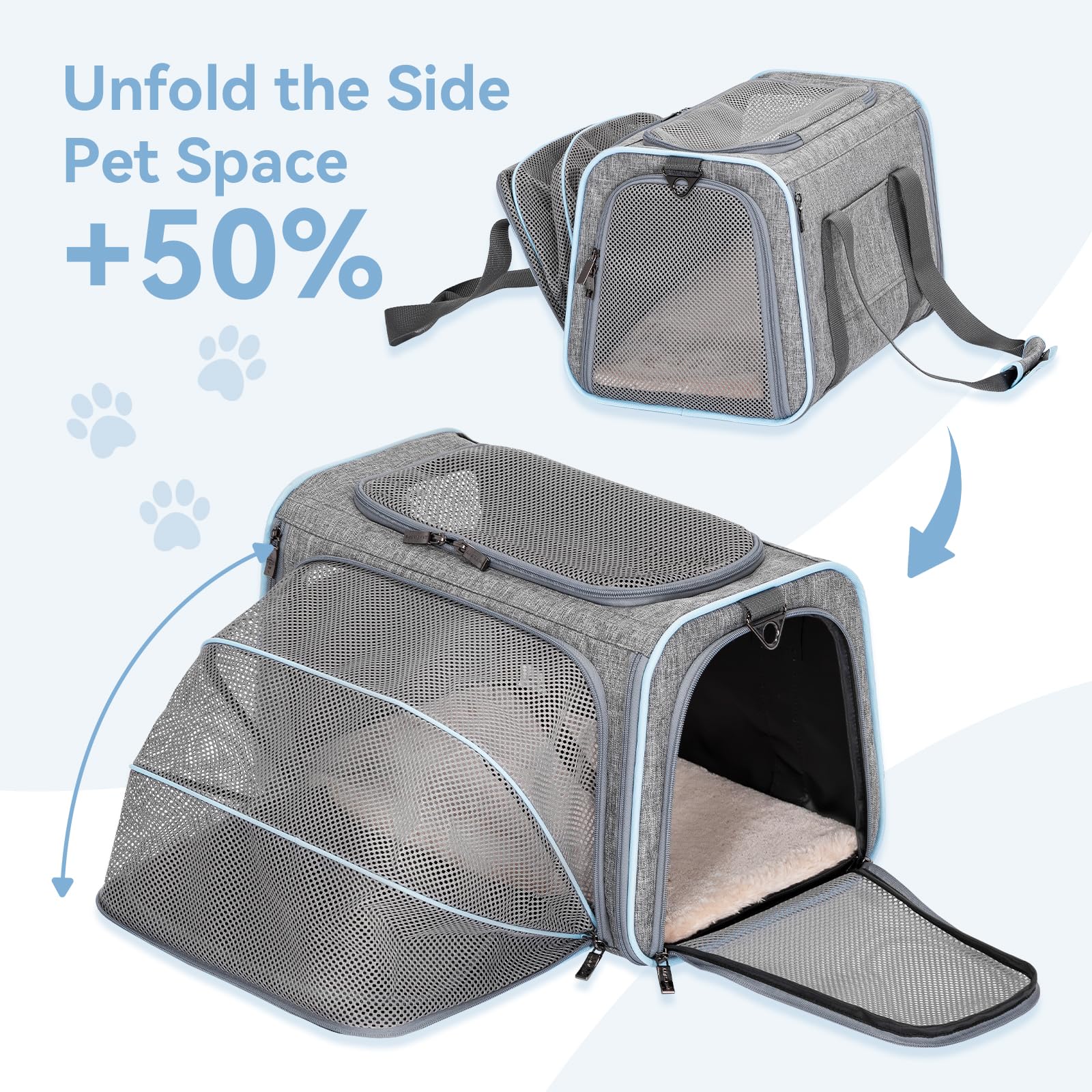Petsfit transportín base de PP firme que ofrece soporte estable