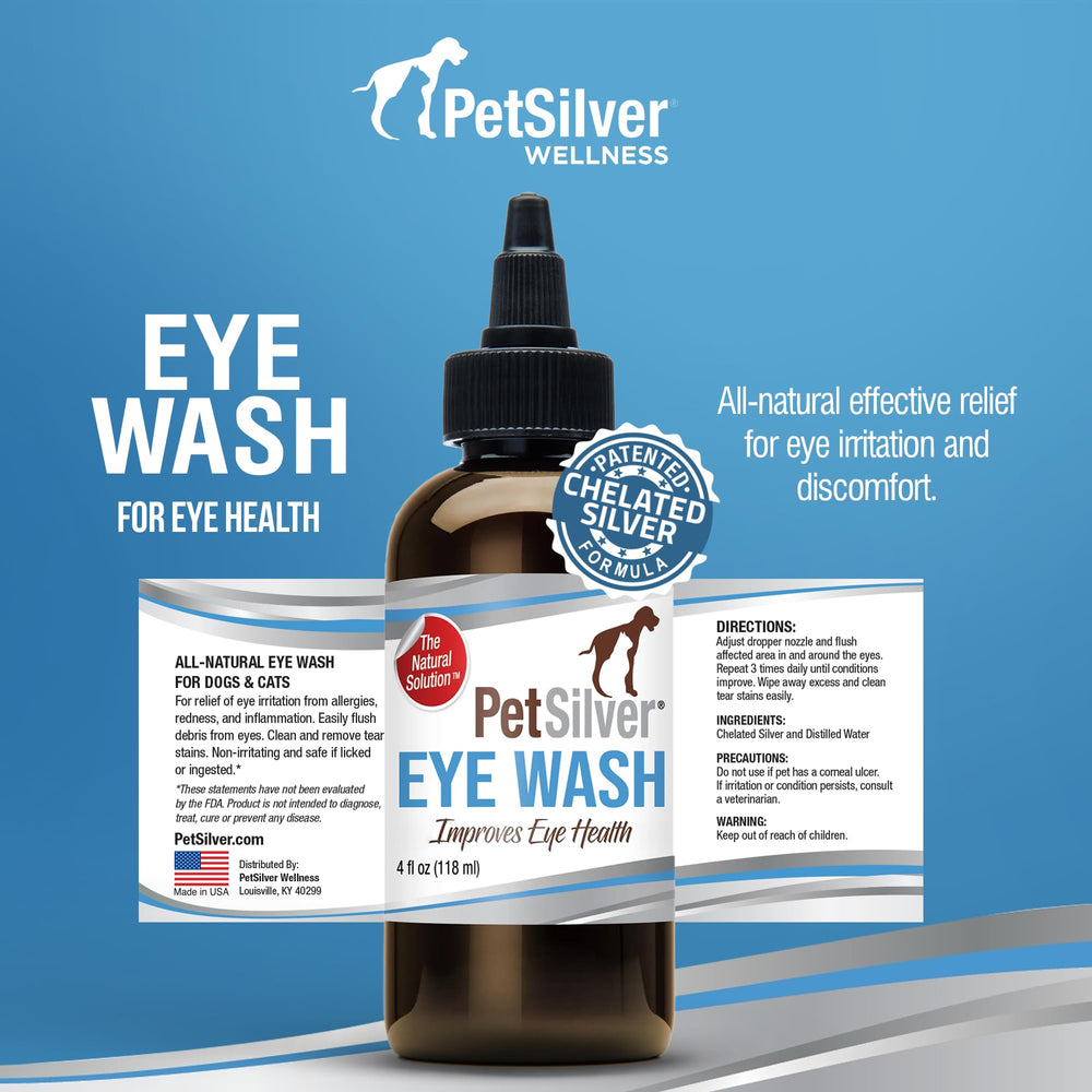 PetSilver empaque compacto para cuidado ocular en casa.