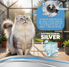 PetSilver tapa giratoria, envase práctico para aplicación de ojos.