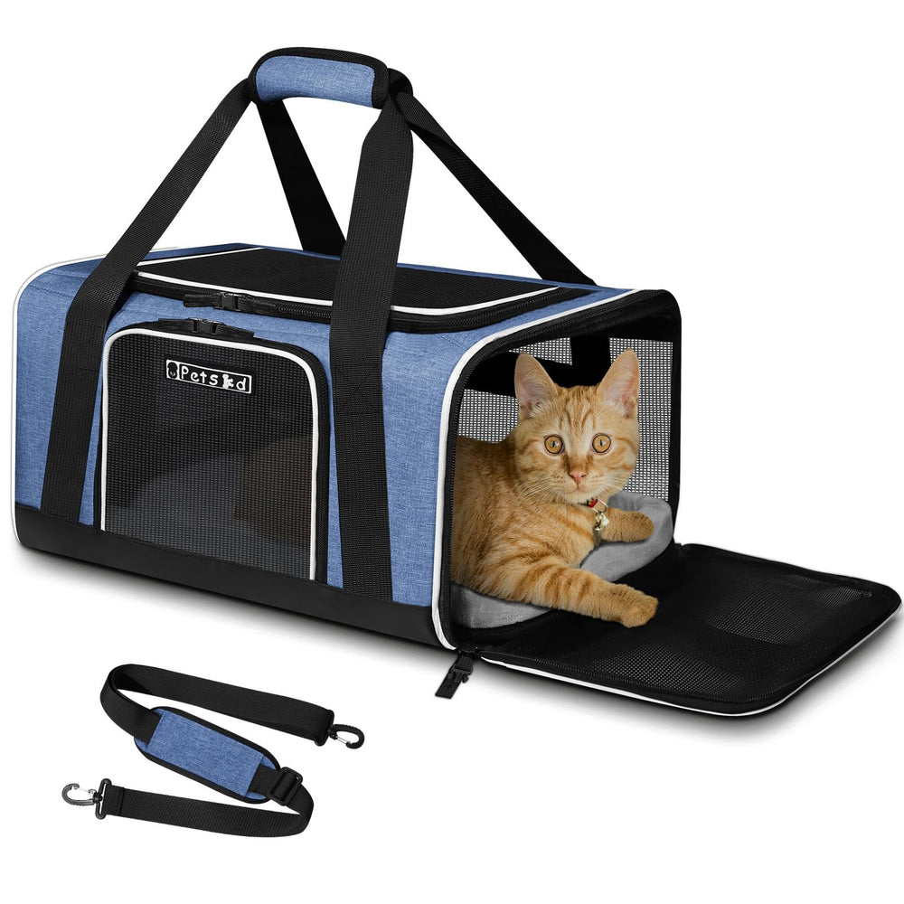 Petskd porta mascotas, bolsa transporte, vista lateral para viajes cómodos.