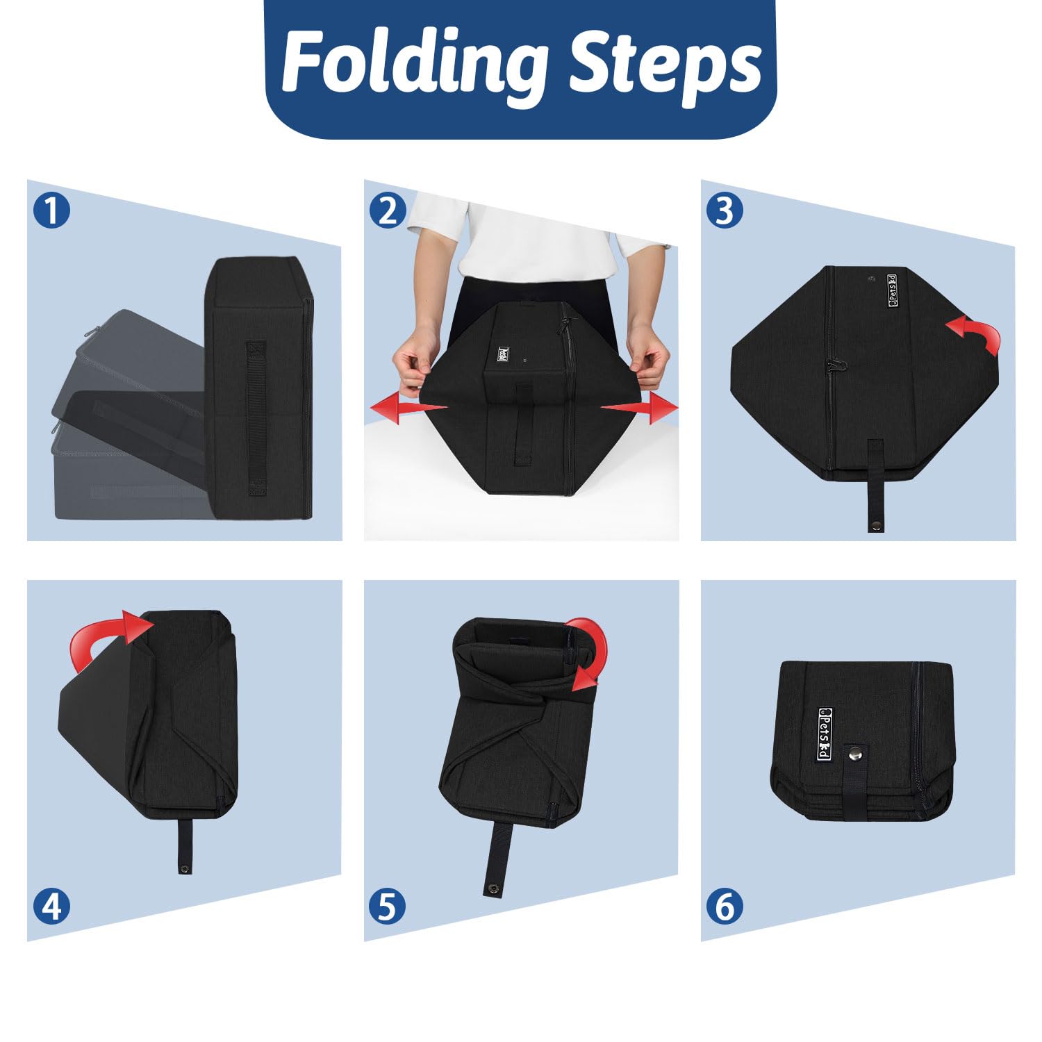 Petskd caja portatil para gatos se pliega fácilmente para guardar en maleta.