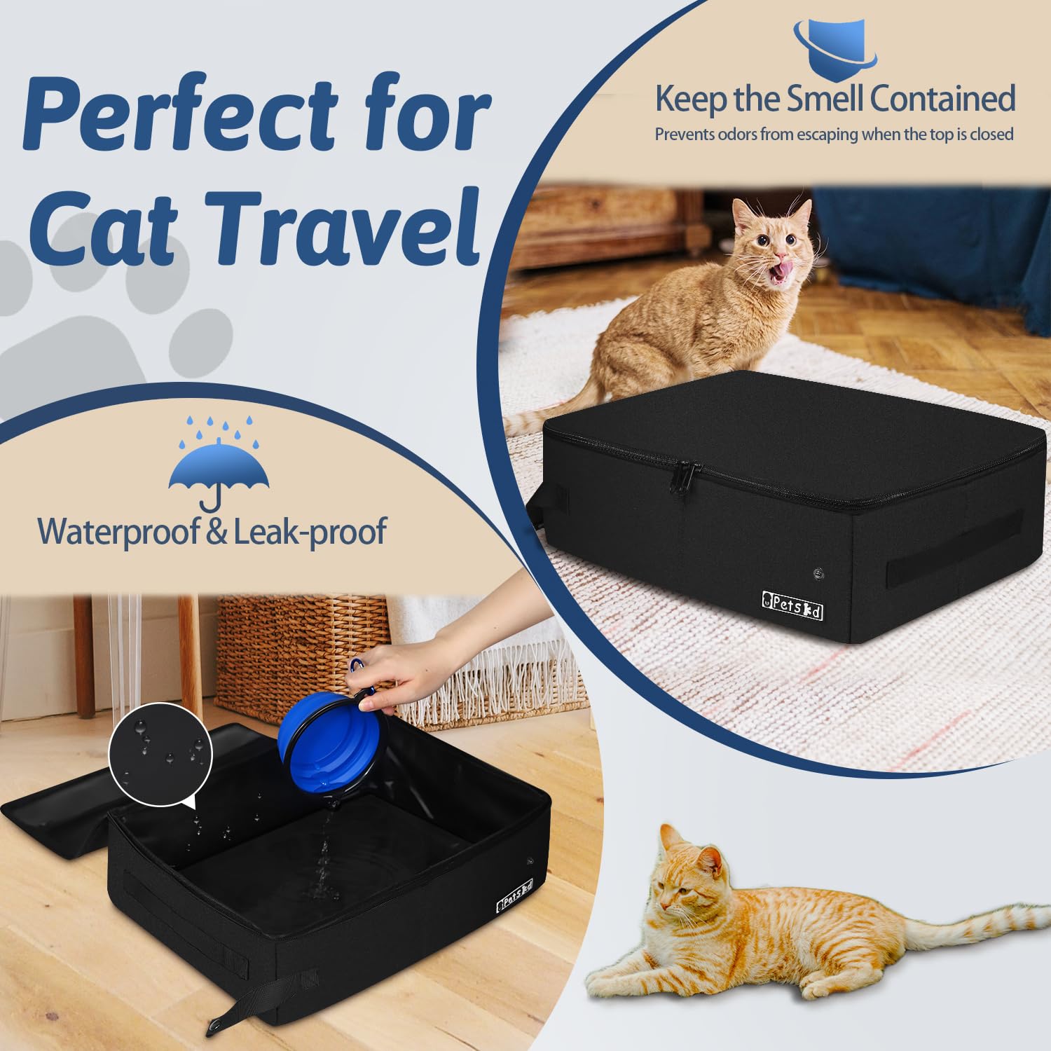 Petskd caja portatil para gatos, ligera y resistente para transporte.