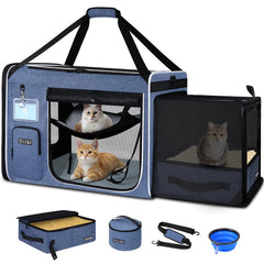 Petskd porta-gato-extensible-grande ofrece espacio extra para estirar durante el viaje