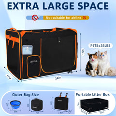 Petskd transportín con interior amplio para gatos de gran tamaño