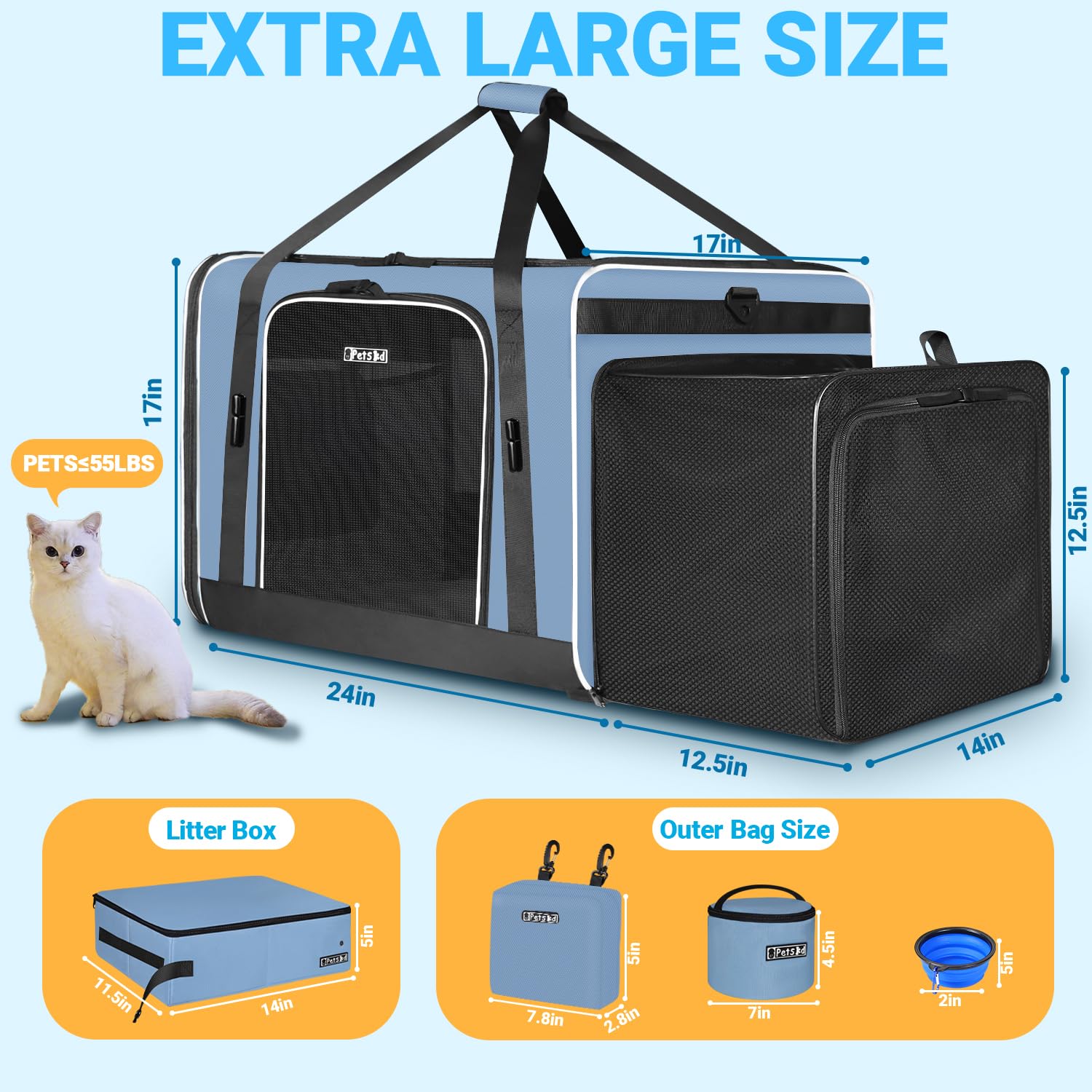 Petskd transportín interior cómodo con buena ventilación para gatos