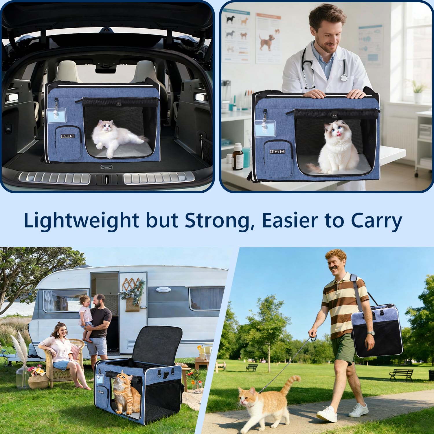 Petskd transportín XL interior cómodo con cojín para dormir relajadamente