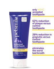 Cepillo dental patentado Petsmile, limpieza suave para perros y gatos.