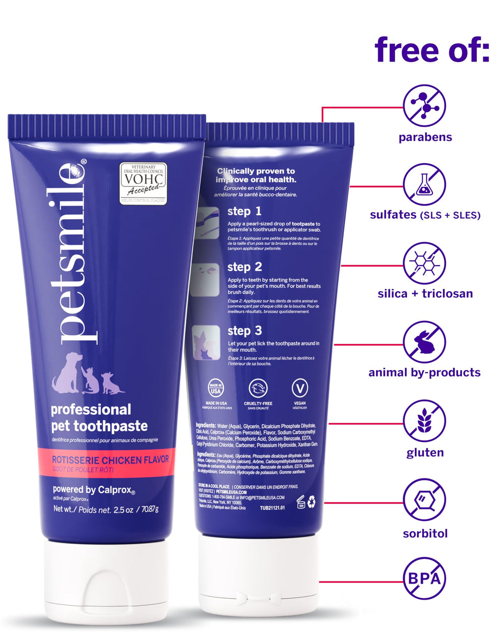 Pasta dental Petsmile para uso diario, textura suave.