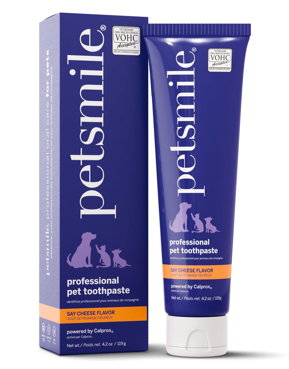 Petsmile profesional pasta dental para mascotas en tubo, cuidado bucal diario.