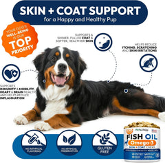 Petsology Omega 3 para perros, frasco de salmón para movilidad articular.