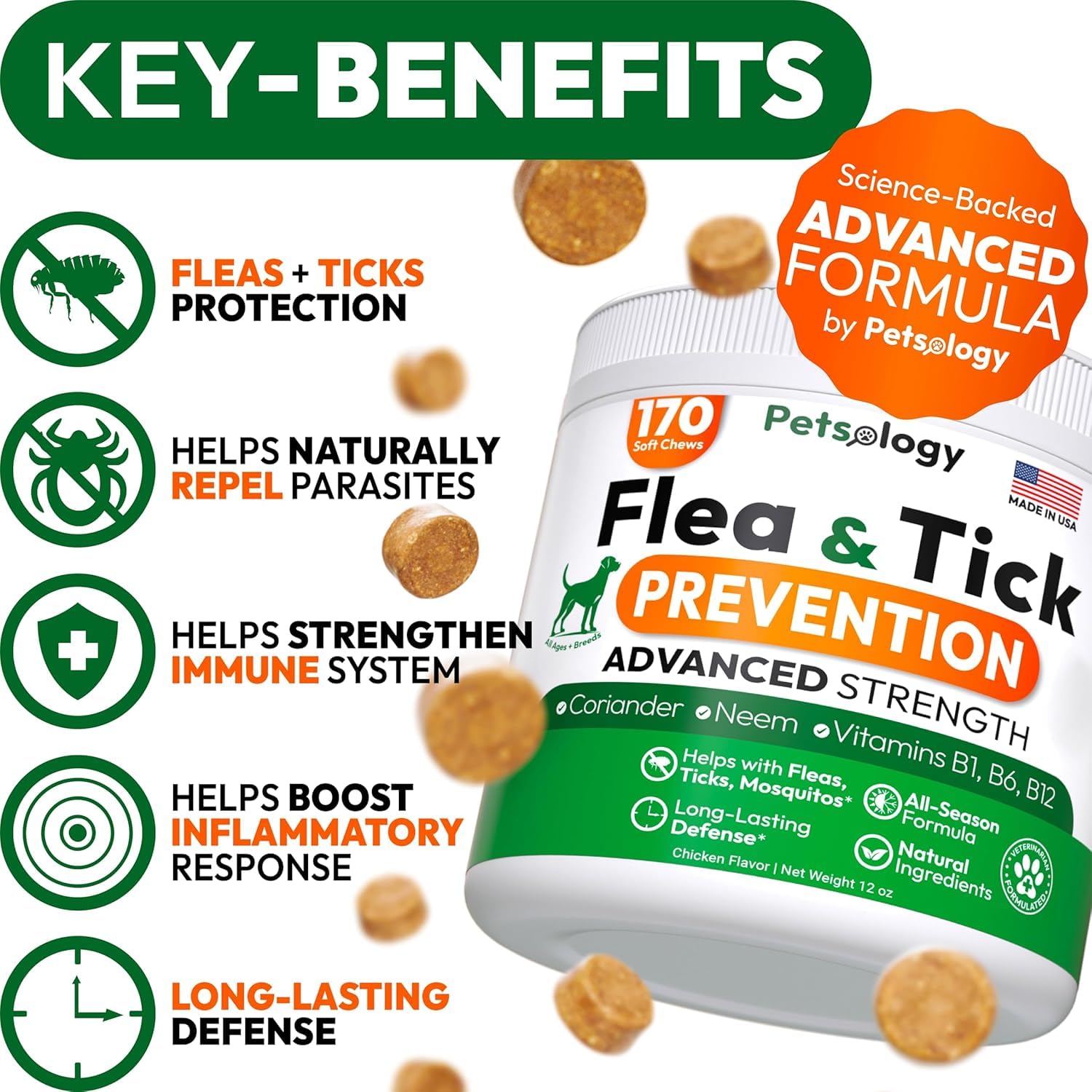 Petsology pastillas-masticables para perros, facilidad de administración.