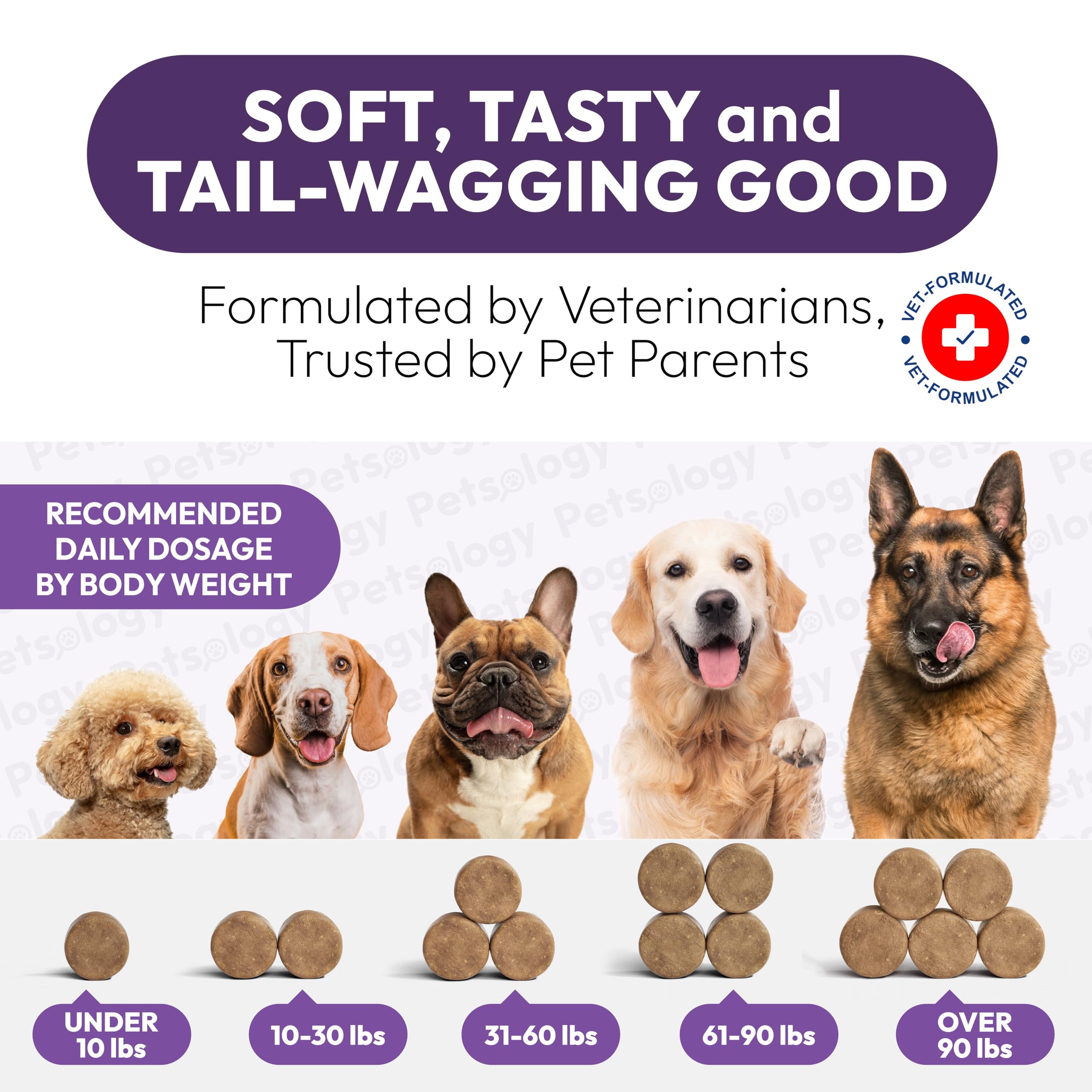 Petsology para cachorros apoya crecimiento saludable y vitalidad