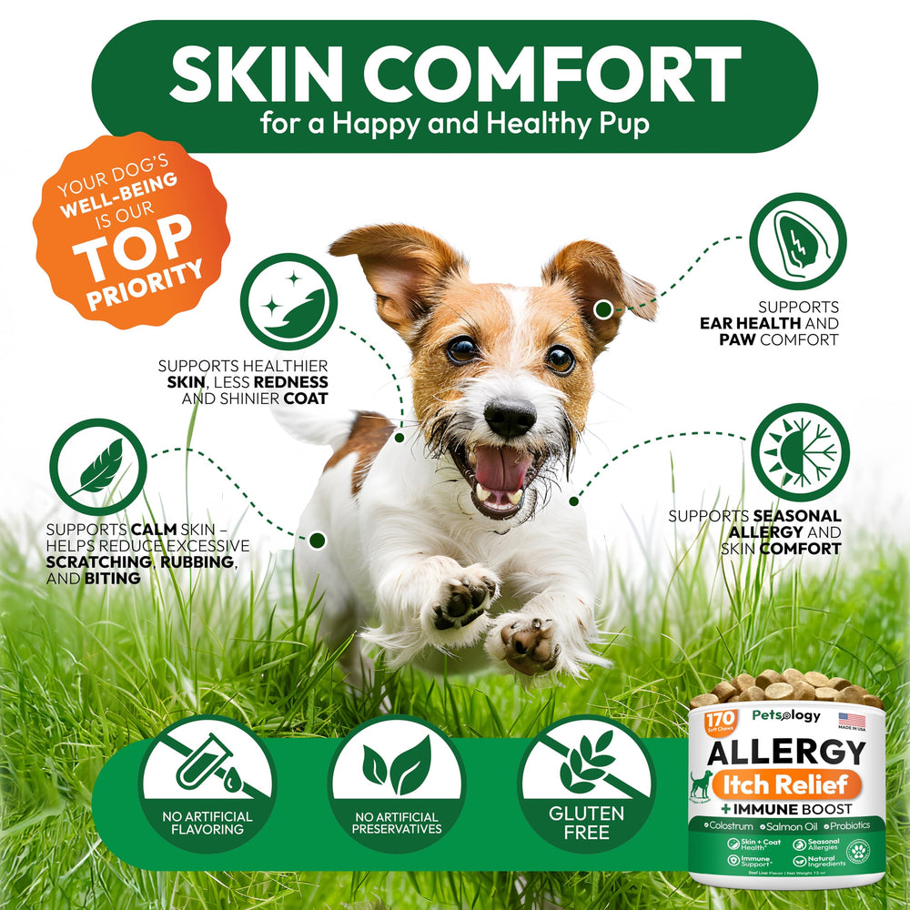 Petsology gomitas para alergias, fondo de madera para fotos naturales.
