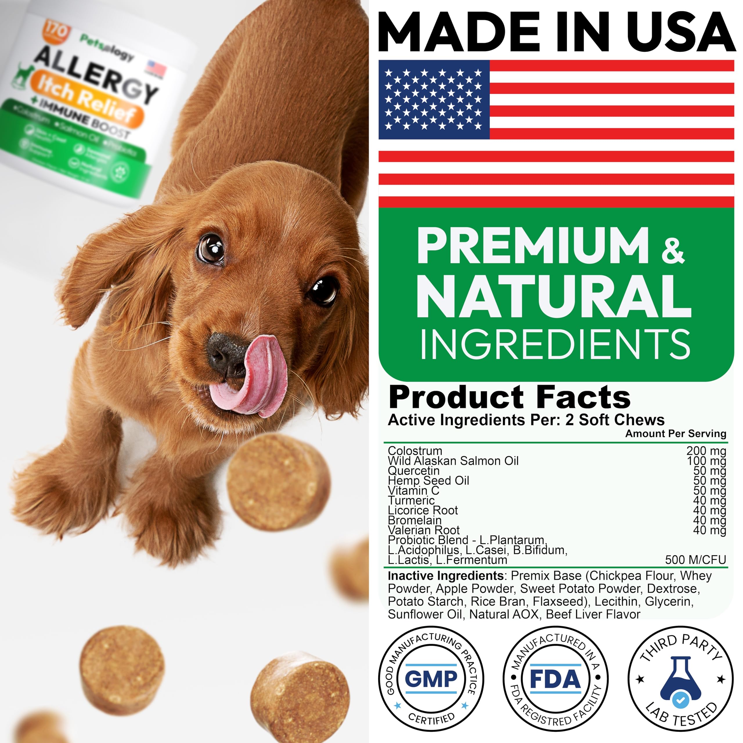 Petsology gomitas alergia perros probióticos para digestión suave.