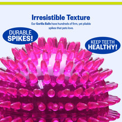 Textura espinosa del Gorilla Spiky Ball estimula sensorialmente durante el juego.