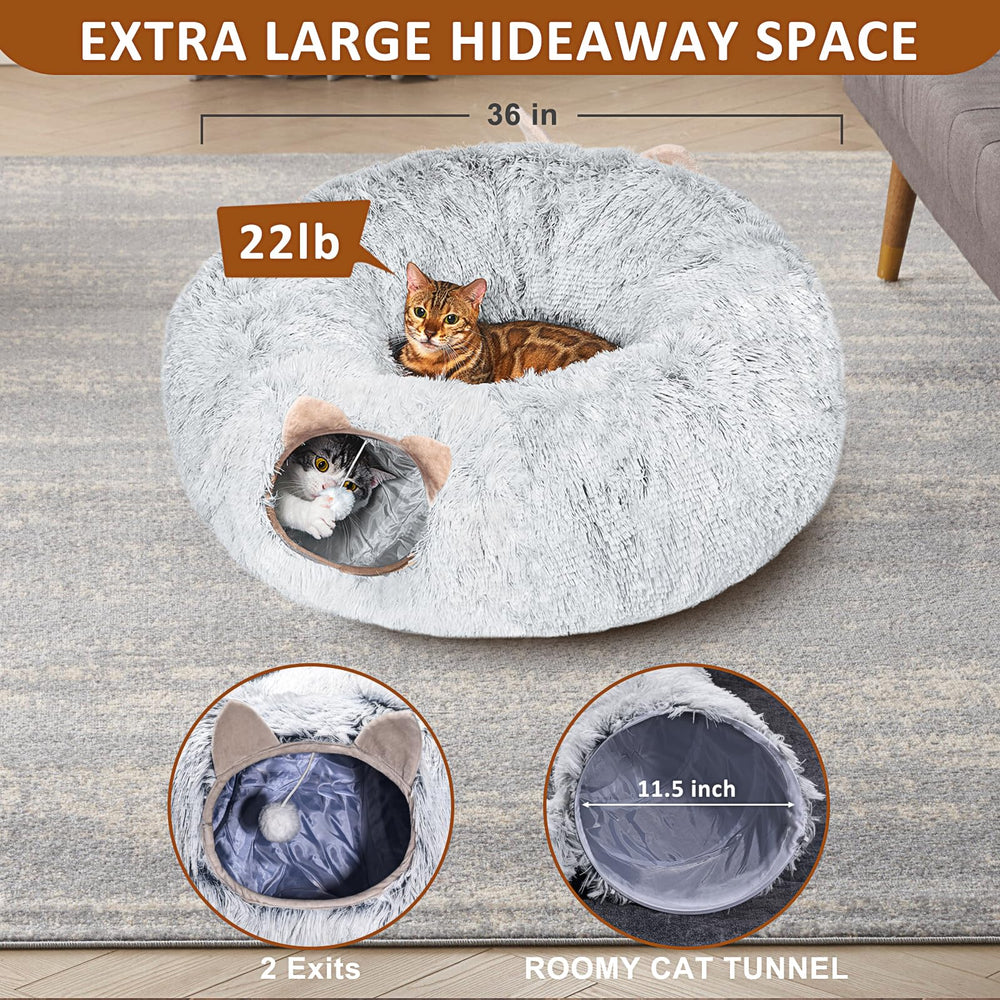 PETSTA túnel-gato-dimensiones-treinta-seis-pulgadas: espacio amplio para gatos medianos.