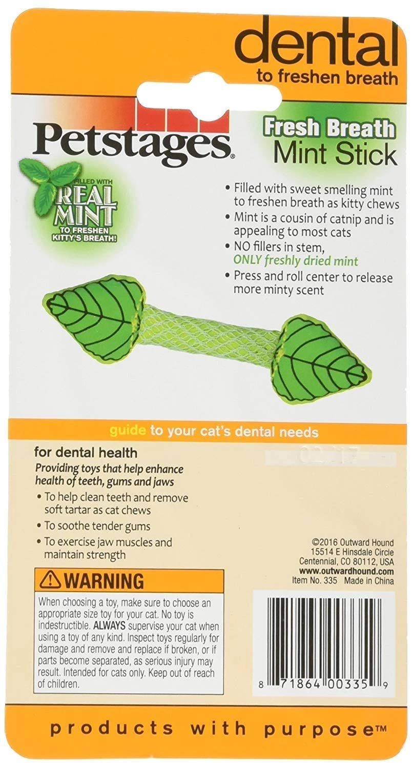 Petstages Palito de Aliento Fresco con Menta, juego dental para fomentar la rutina de masticar.