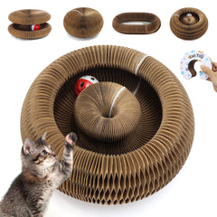 PETSWEET Magic Organ rasca-cartón plegable para gatos, juego versátil en casa.