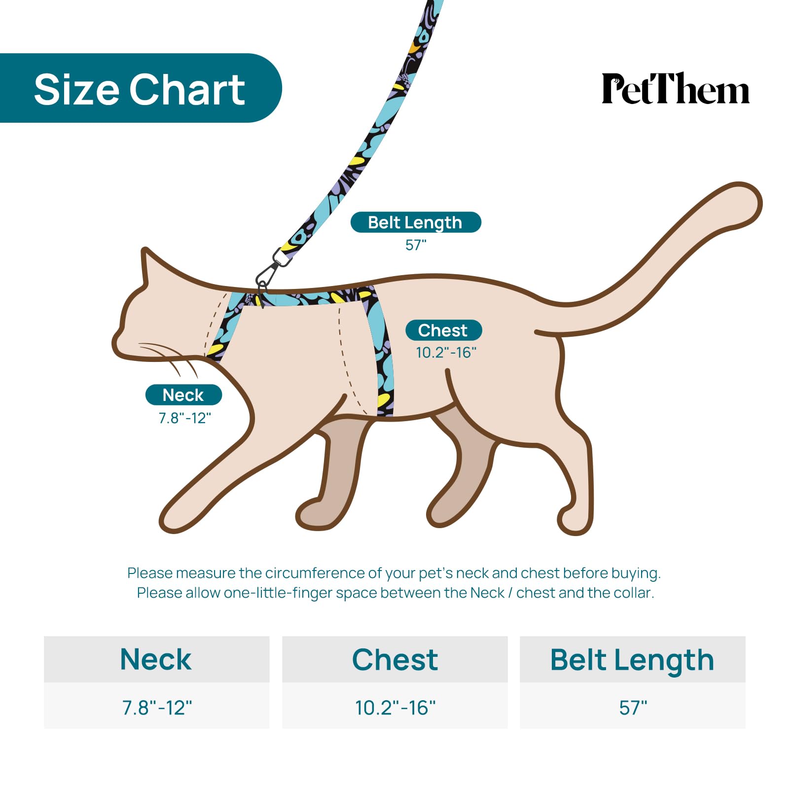 PetThem diseño arnes-gato ayuda a que tu mascota se destaque.