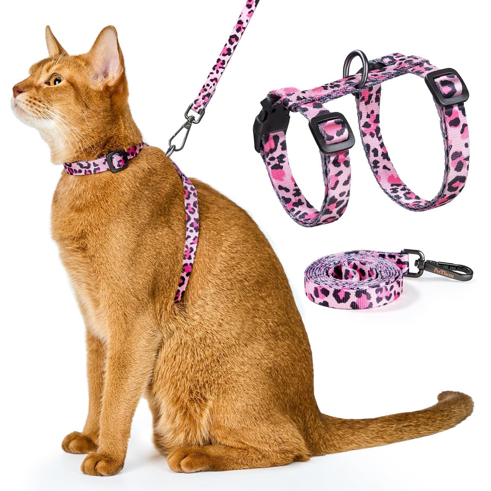 Harnais PetThem rose anti-échappement pour promenades en sécurité.