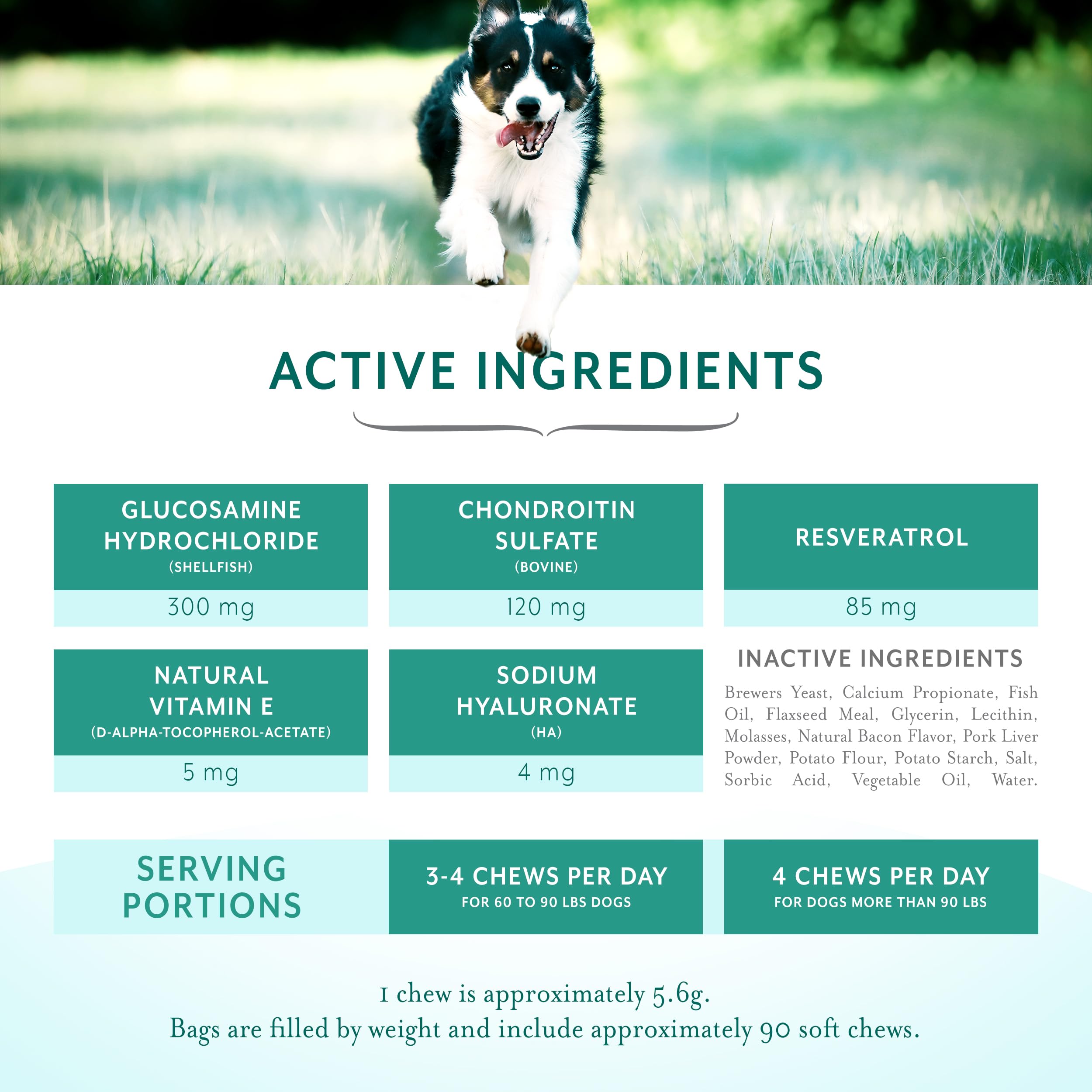 PetThrive resveratrol, ingrediente antioxidante para bienestar articular.