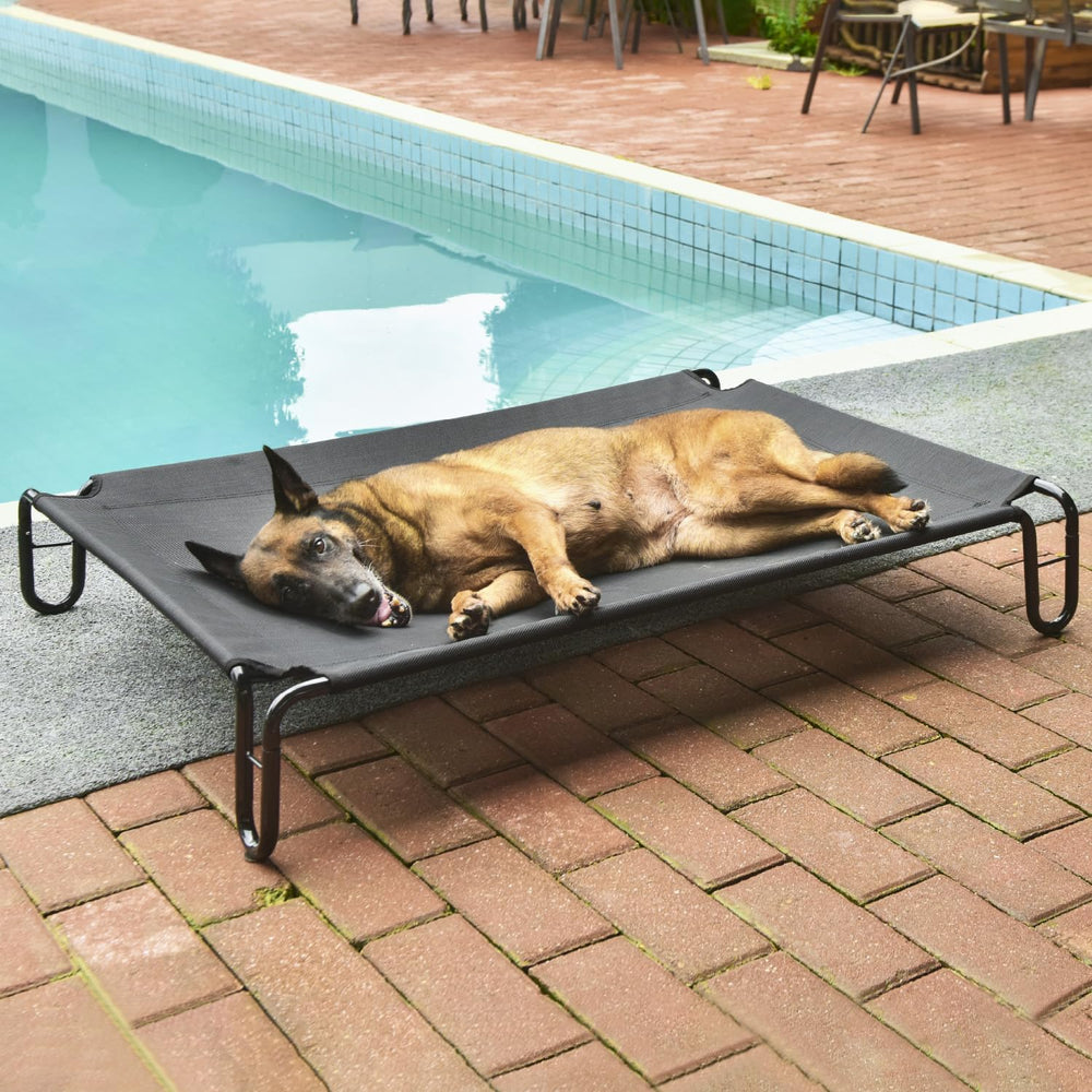 Ideal para viajes y patios, cama elevada que soporta hasta 65 libras