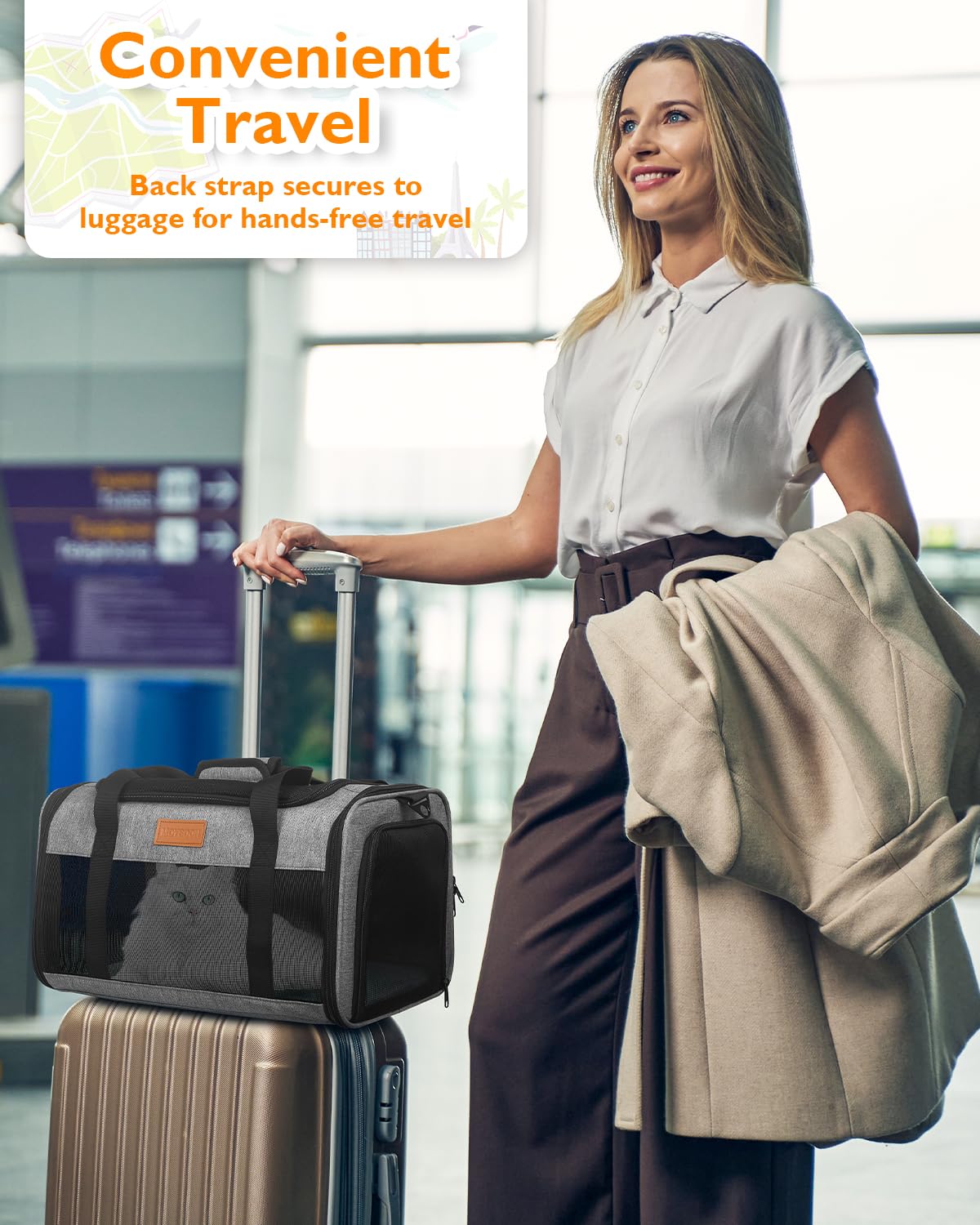 Petux transportín, tejido Oxford resistente al agua para uso diario.