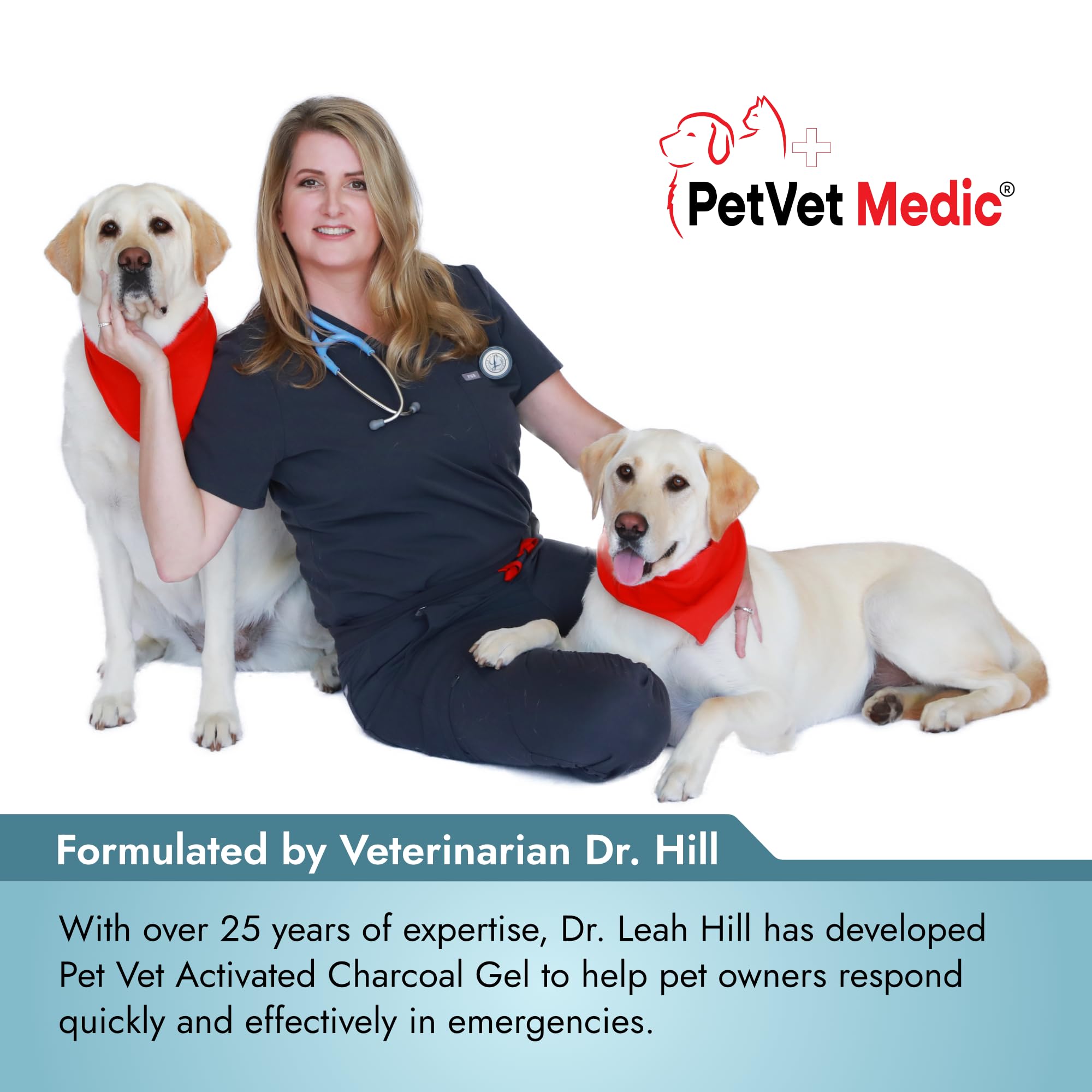 Seguridad veterinaria con gel sabor ternera PetVet Medic para perros y gatos.