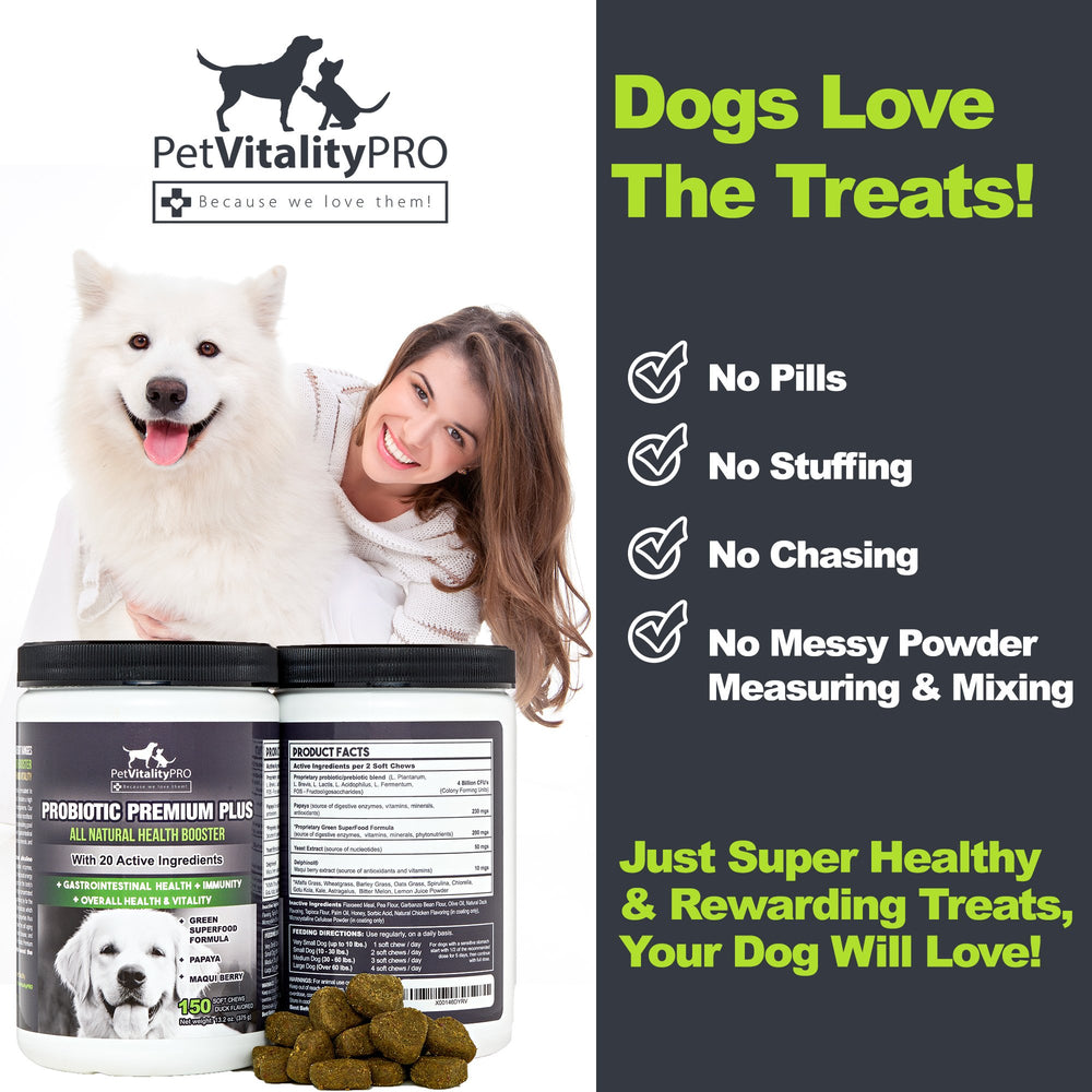 PetVitalityPRO probióticos para perros, envase cerrado, frescura garantizada.