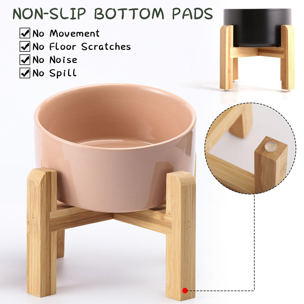 Petygooing soporte de bambú para cuenco cerámico, estabilidad durante la comida.