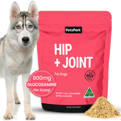 Petz Park Hip y Joint, polvo medidor para dosis diaria de soporte articular.