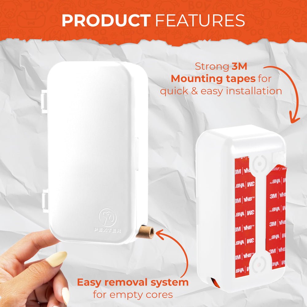Montaje con tornillos y anclas para sujeción estable de PEXTER.