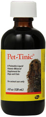 Pfizer Animal Pet Tinic 4 Oz 2 Pack, etiqueta, información de nutrientes para apoyo diario.