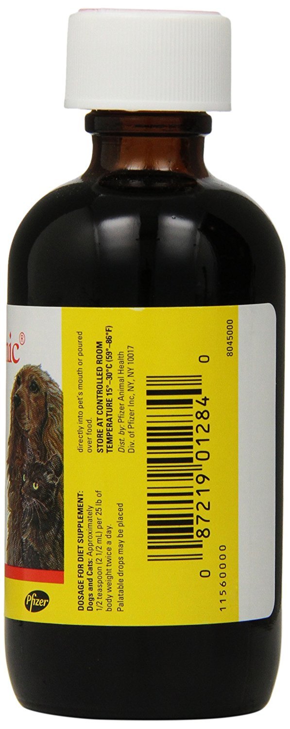 Pfizer Animal Pet Tinic 4 Oz 2 Pack, gotero no incluido, listo para administrar directamente.