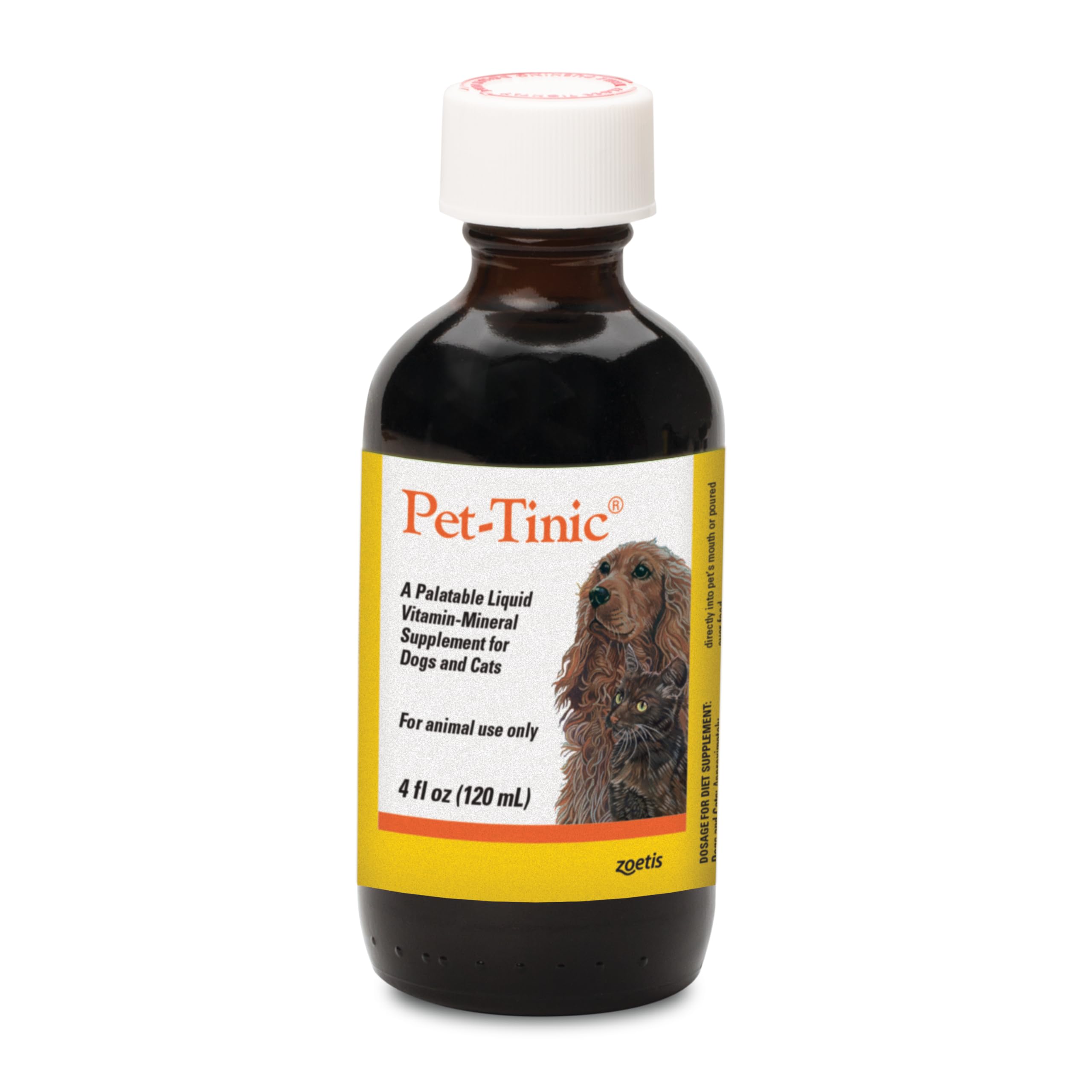 Pfizer Pet-Tinic en bote de 4 oz para perros y gatos; apoya la nutrición diaria.
