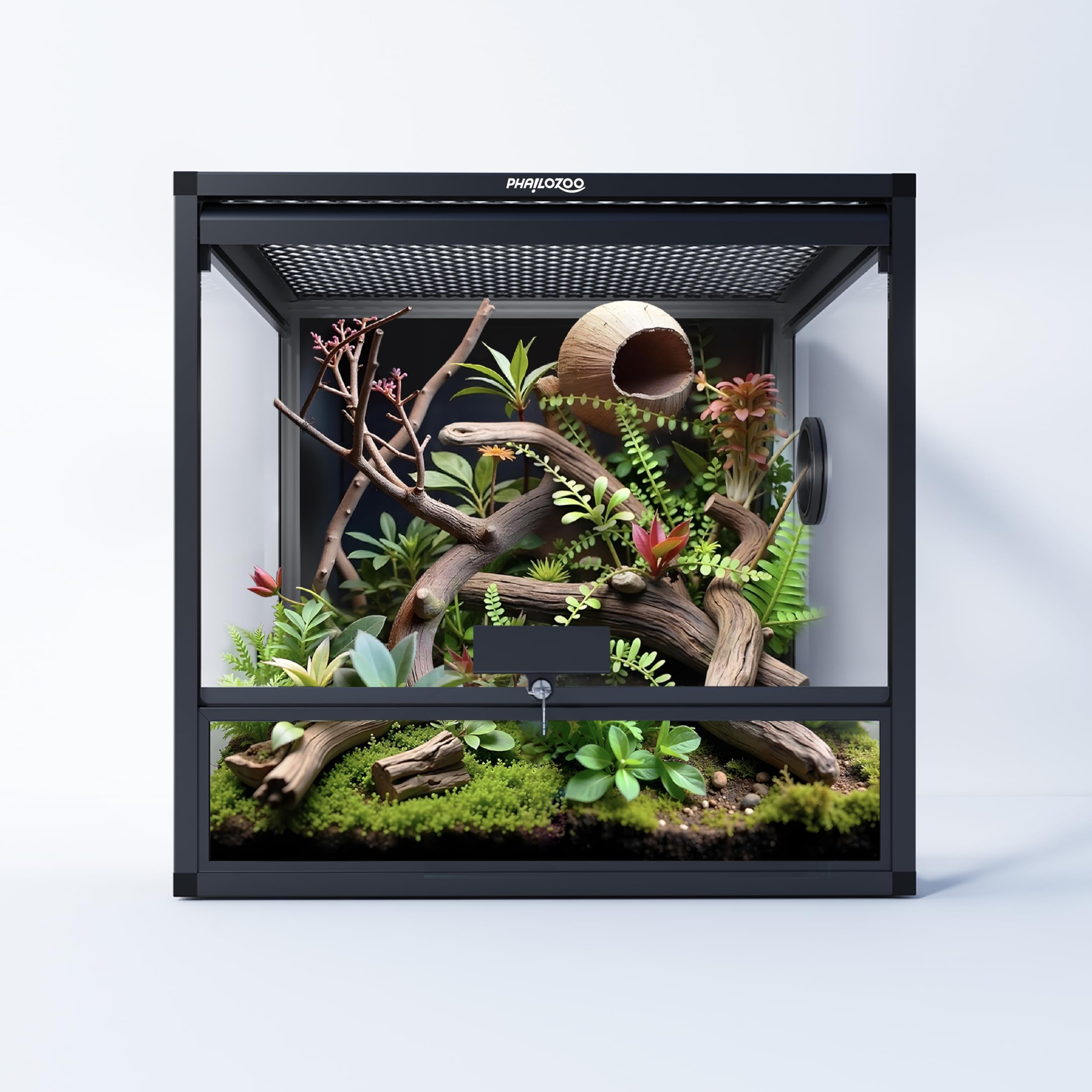 Phailozoo MagicCube, tanque reptil 18x18, visión espaciosa para explorar